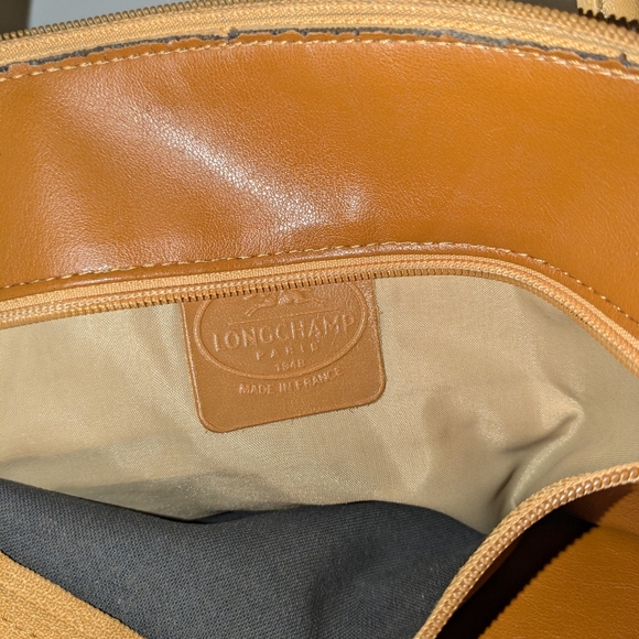 Longchamp Tan Pebble Leather Dome Handbag - Picture 11 of 12